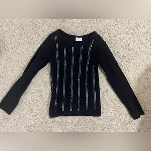 Zara Black Top with Silver Embellishments